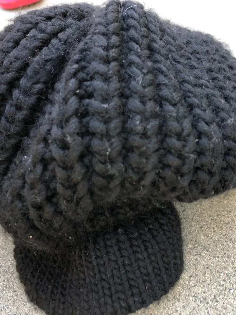 Wool Blend Knit Army Cadet Hat Women's One Size Black Made in Italy